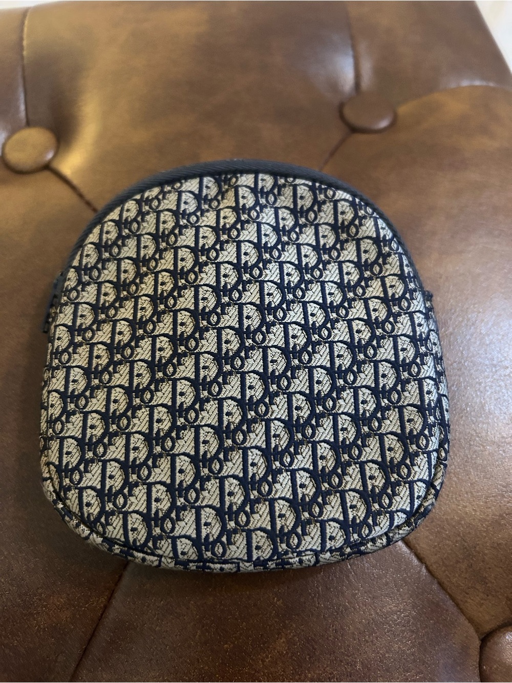 Christian Dior Monogram Coin Pouch - Navy & Cream - Picture 2 of 7